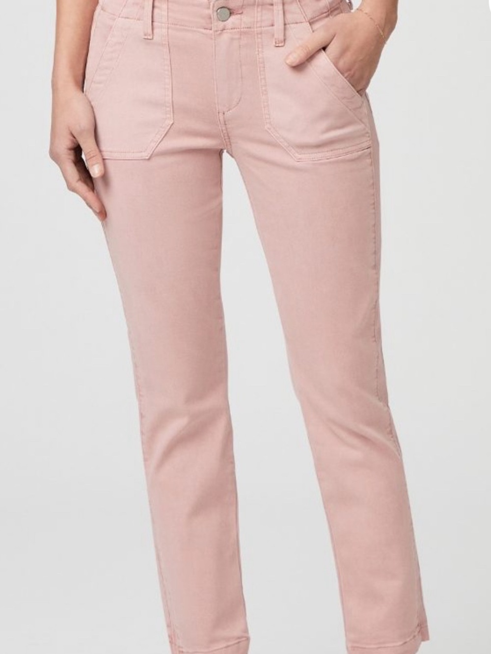 PAIGE Straight Leg Jeans in Blush Pink